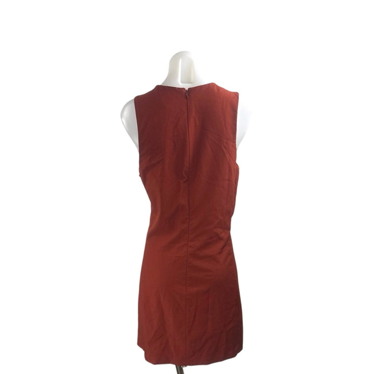 Banana Republic Orange Brown Sleeveless Mini Tank A-Line Shift Sheath Dress 12