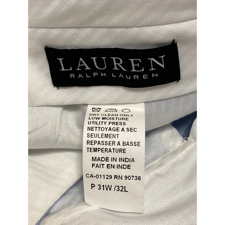 Lauren Ralph Lauren Women's Blue High Rise Straight Leg Trousers Pants Size 31