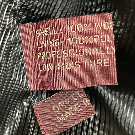 Cianni Men's Gray 100% Wool Pinstriped Long Sleeve Notch Blazer Coat Jacket L