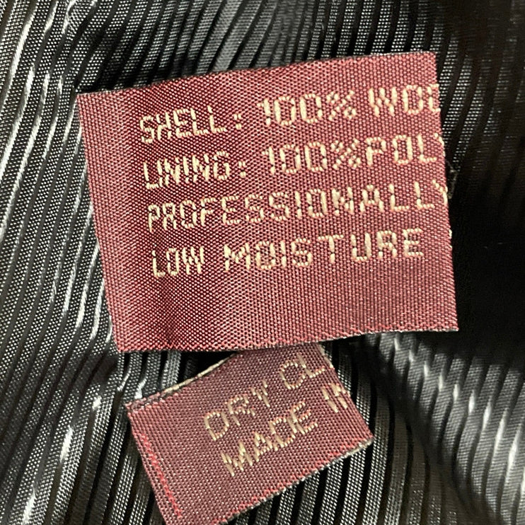 Cianni Men's Gray 100% Wool Pinstriped Long Sleeve Notch Blazer Coat Jacket L