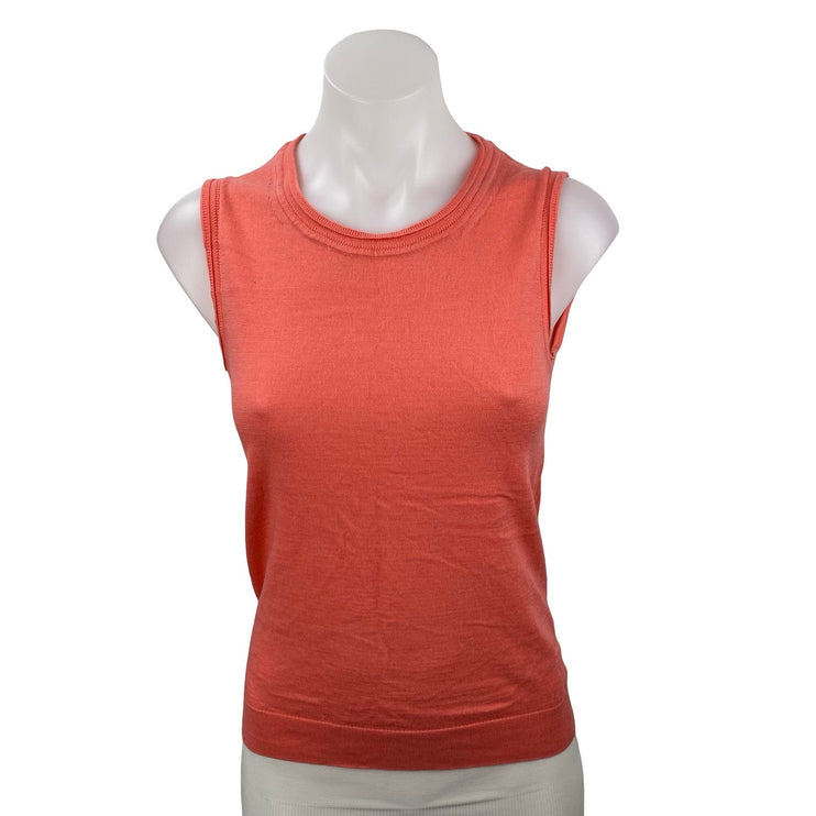 Banana Republic Coral 100% Merino Wool Sleeveless Knit Tank Sweater Top Size S