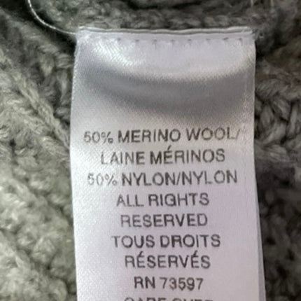 Raffi Women's Gray Wool Sleeveless Chunky Knit Turtleneck Mini Sweater Dress M