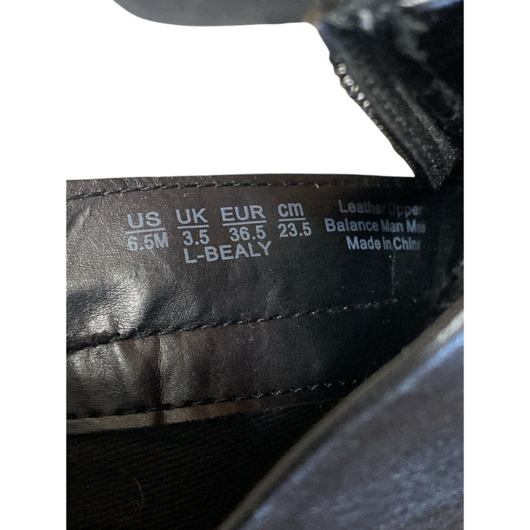 Franco Sarto Bealy Women's Black Leather Zip Up Round Toe Ankle Boots Size 6.5