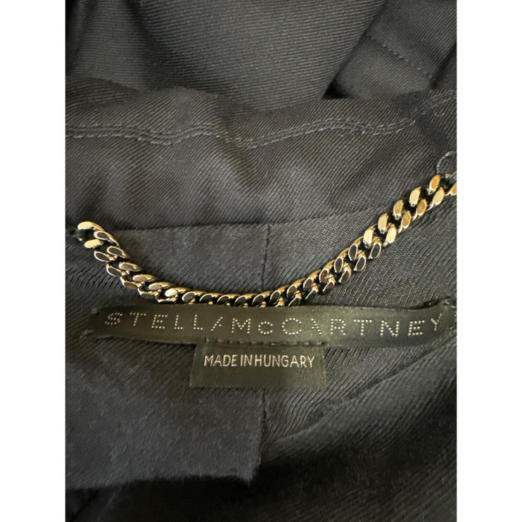 Stella McCartney Blue Gold Long Sleeve Double Breasted Blazer Coat Jacket Sz 14