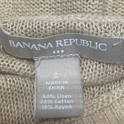 Banana Republic Women's Brown Boatneck Long Sleeve Sheer Open Knit Sweater Top S