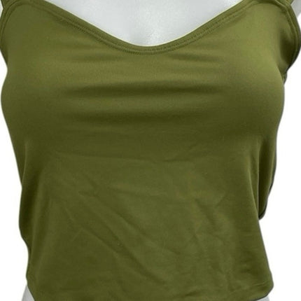 Abercrombie & Fitch Women's Green Sweetheart Neck Sleeveless Crop Tank Top Sz M