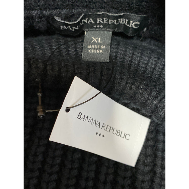 NEW Banana Republic Black Cable Knit Sleeveless Crewneck Tank Sweater Top Size L