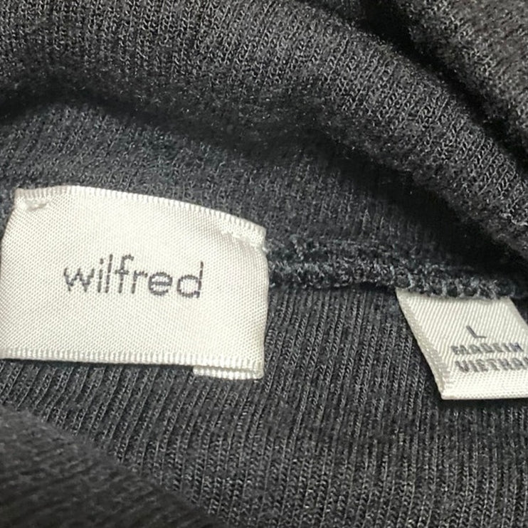 Aritzia Wilfred Women's Black Long Sleeve Turtleneck Pullover Sweater Top Size L