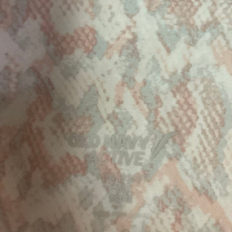 Old Navy Active White Pink Snake Print Mid Rise Activewear Fitness Legging Sz M