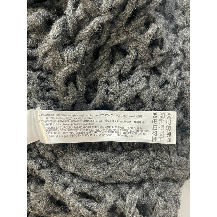 Zara Women's Black Crochet Knit Long Sleeve Sheer Beach Swim Cover Up Top Size L