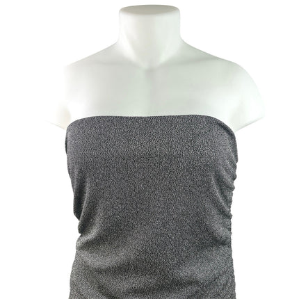 Boohoo Gray Metallic Strapless Tube Bandeau Ruched Mini Bodycon Dress Size 2XL