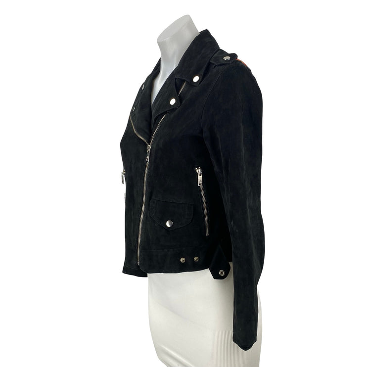 Beymen Club 100% Lamb Leather Men's Black Long Sleeve Moto Biker Coat Jacket XS
