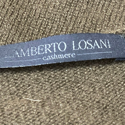 Lamberto Losani 100% Cashmere Olive Green Sleeveless Knit Sweater Tank Top Sz S
