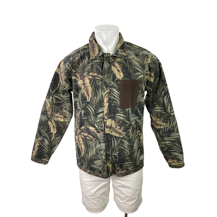 Billabong Garage Men's Green Leaf Pocket Long Sleeve Button Down Shirt Top S