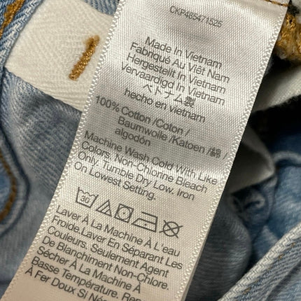 Madewell The Perfect Vintage Light Blue Cropped Wide Leg Denim Jeans Pants Sz 26