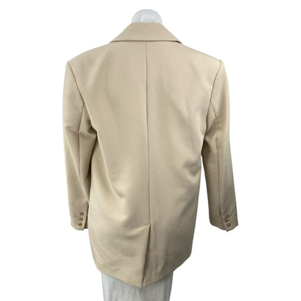Abercrombie & Fitch Beige Long Sleeve Notch Collar Button Blazer Coat Jacket M