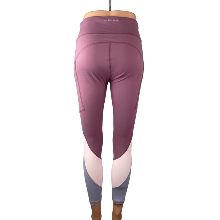 Outdoor Voices Zoom Purple Pink Colorblock Yoga Workout Athletic Leggings Pant M