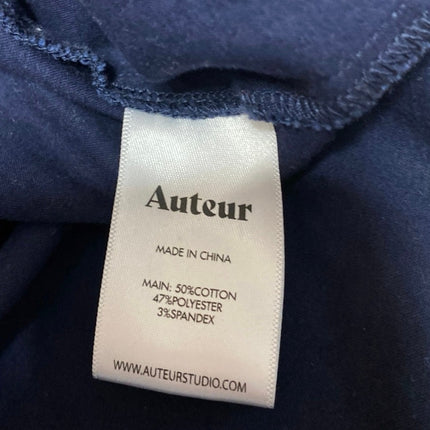Auteur Harri Blue Long Balloon Sleeve Ruched Button Down Shirt Crop Top Size S