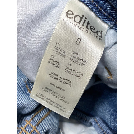 Edited by Remi Bader Women's Blue High Rise Loose Straight Denim Jeans Size 8