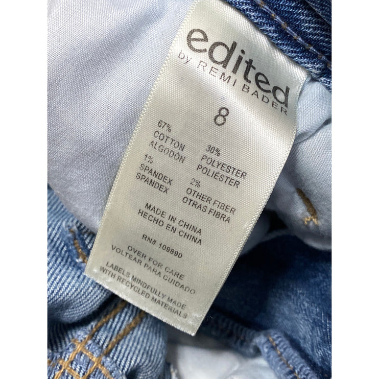 Edited by Remi Bader Women's Blue High Rise Loose Straight Denim Jeans Size 8