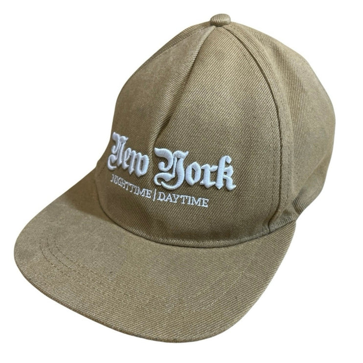 H&M Divided New York Nighttime Daytime  Beige Embroidered Baseball Hat Cap OS