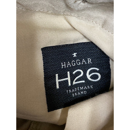 Haggar H26 Men's Beige Khaki Tan Straight Leg Chino Trousers Pants Size 28x30