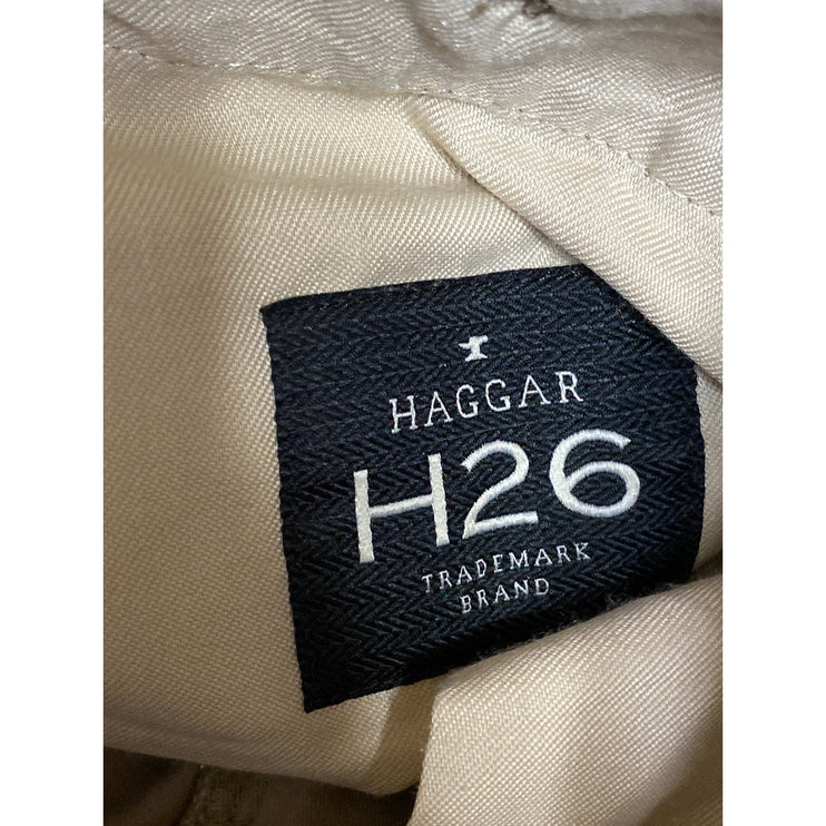 Haggar H26 Men's Beige Khaki Tan Straight Leg Chino Trousers Pants Size 28x30