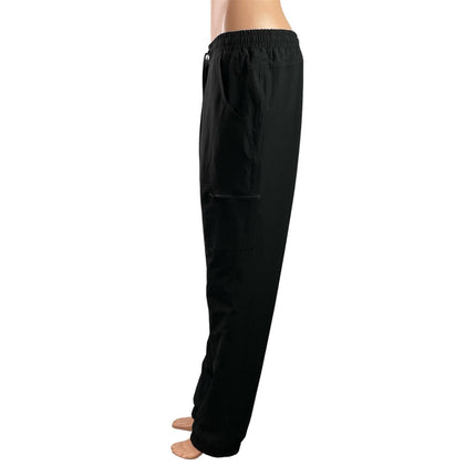 Eddie Bauer Womens Black Elastic Waist Straight Leg Cargo Trousers Pants Size 8