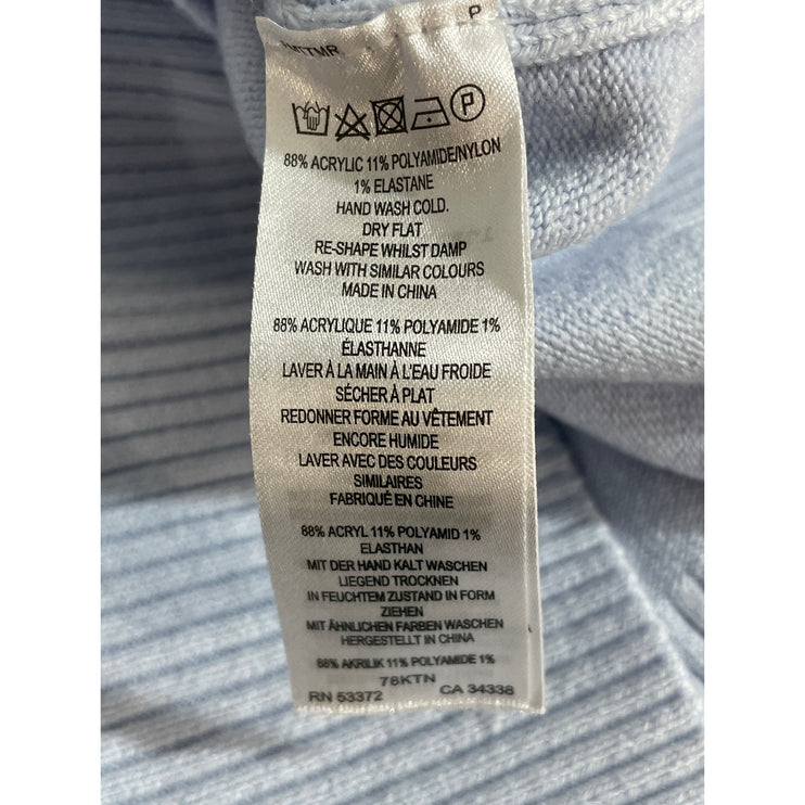 French Connection Women's Blue Crew Neck Knit Long Sleeve Sweater Top Size M