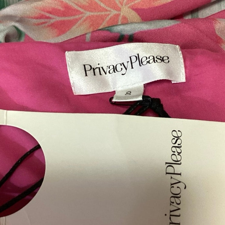 NEW Revolve x Privacy Please Celine Pink Floral Tie Strap Midi Bodycon Dress S