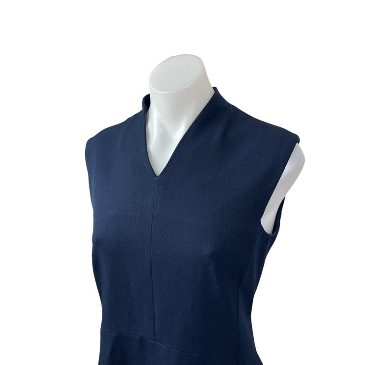 M.M Lafleur Women's Navy Blue Sleeveless V Neck A Line Mini Sheath Dress Size 4