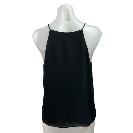 Mango MNG Womens Black Sleveless Pleated Front Raceback Boxy Blouse Top Size XS