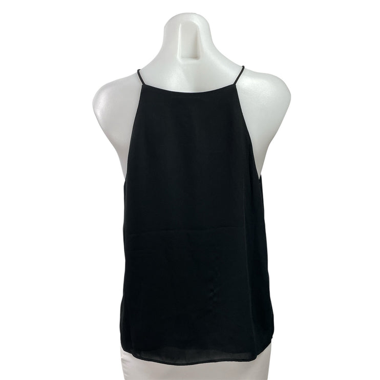 Mango MNG Womens Black Sleveless Pleated Front Raceback Boxy Blouse Top Size XS
