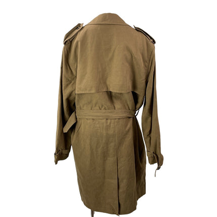 Tower Men's Tan Long Sleeves Belted Double Breasted Trench Coat Jacket Size 40M