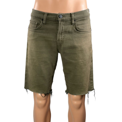 J. Brand Men's Olive Green Straight Cut Off Mid Rise Denim Jean Shorts Size 31