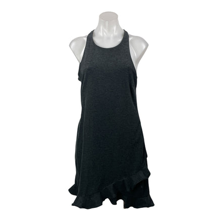 Beyond Yoga Black Spacedye Sleeveless Racerback Ruffle Tank Mini Dress Size L