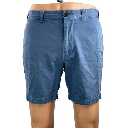 J. Crew Men's Blue Beige High Waisted Casual Straight Chino Khaki Shorts Size 30