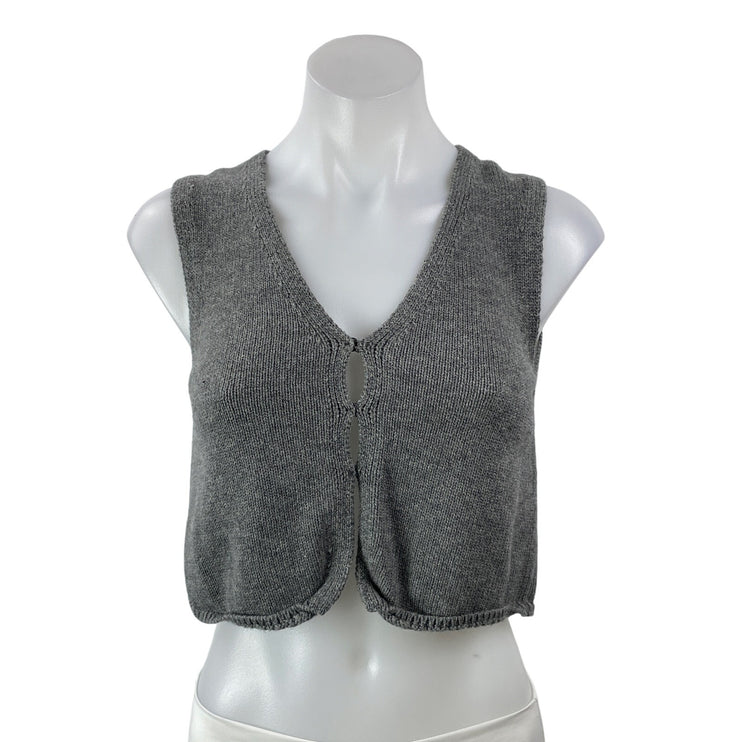 Aritzia Wilfred Basque Women's Gray Sleeveless Knit Cropped Sweater Vest Top S