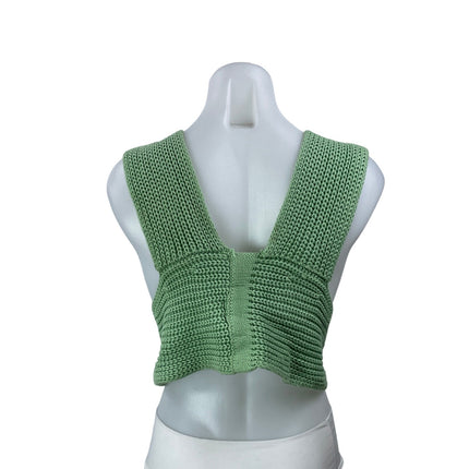 Simonett Nanu Women's Green Multiway Sleeveless Knit Wool Tank Crop Top Size M/L