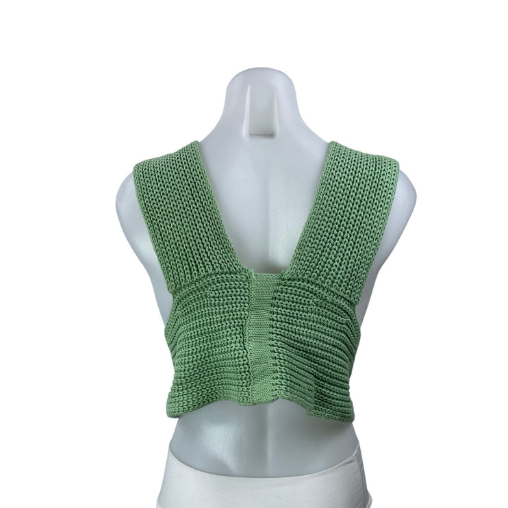 Simonett Nanu Women's Green Multiway Sleeveless Knit Wool Tank Crop Top Size M/L