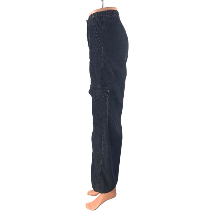 Topshop Women's Black High Rise Wide Leg Baggy Cargo Y2k Denim Jeans Size 0