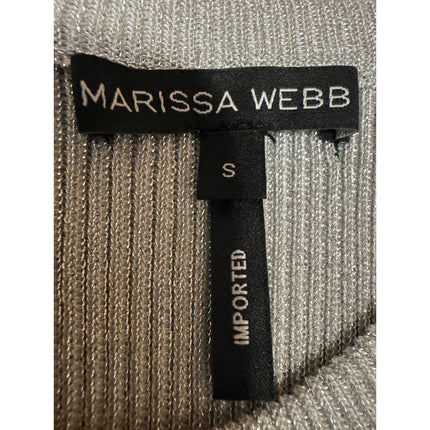Marissa Webb Metallic Gray Sleeveless Sculpt Ribbed Knit Mini Bodycon Dress S