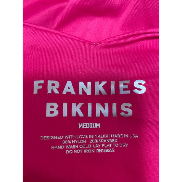 Frankies Bikinis Pink Twist Bow Tie Cheeky Two Piece Bikini Set Swimwear Size M