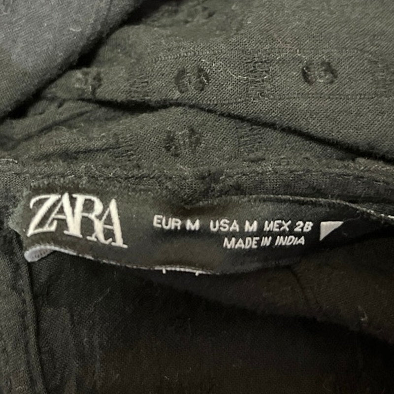 Zara Black Eyelet Embroidered Puff Sleeve Ruffle Tiered A Line Mini Dr –  Brie