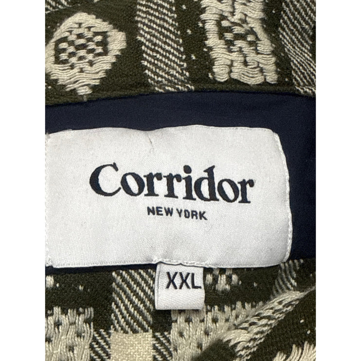 Corridor Mens Multicolor Argyle Geometric Knit Long Sleeve Button Down Shirt XXL