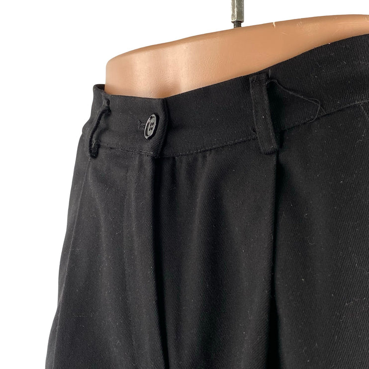 Rebelflow Women's Black High Rise Pleated Wide Leg Baggy Trousers Pants Size S