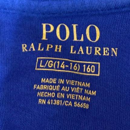 Ralph Lauren Polo Bear Blue Short Sleeve Crew Neck Graphic Tee T-Shirt Top Sz L