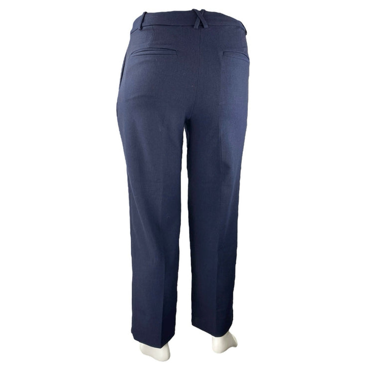 Banana Republic Womens Navy Blue High Rise Straight Trousers Dress Pants Size 12