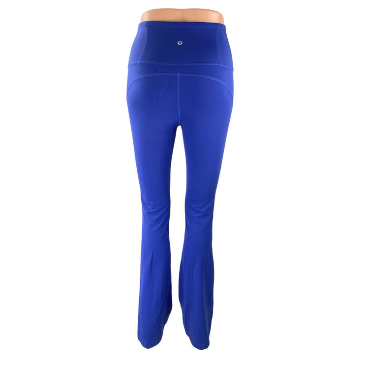 Lululemon Women's Blue High Rise Yoga Workout Gym Flared Leggings Pants Size 2
