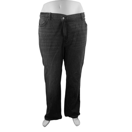 Abercrombie & Fitch The 90s Relaxed High Rise Black Straight Denim Jeans Size 35